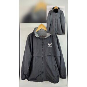 Princess Cruises Alaska Jacket Size Large Black Gray Reversible Hood Winter Coat